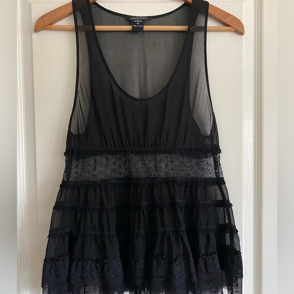 Moda international sheer tank
